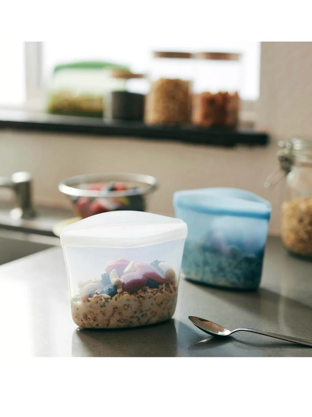 Stasher Premium Reusable Silicone Food Storage Bowl, Clear, 1-Cup ×5pc